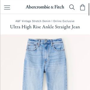 The ankle straight jean Abercrombie size 29